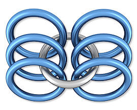 Linked jump rings